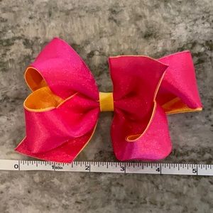 Wee Ones Hair Bow, Fuchsia and Yellow